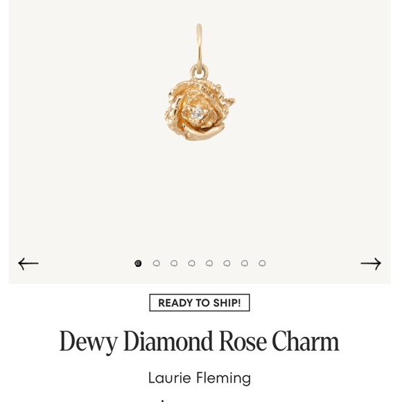 Laurie Fleming Jewelry - Laurie Fleming Dewy Diamond Rose Charm